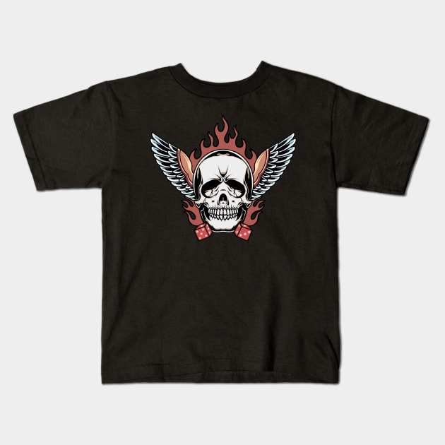 wings of steel rockabilly Kids T-Shirt by donipacoceng